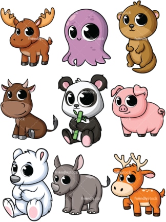Cartoon baby animals. PNG - JPG and vector EPS file formats (infinitely scalable). Image isolated on transparent background.