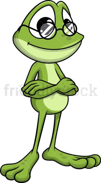 Dorky frog wearing glasses. Transparent PNG