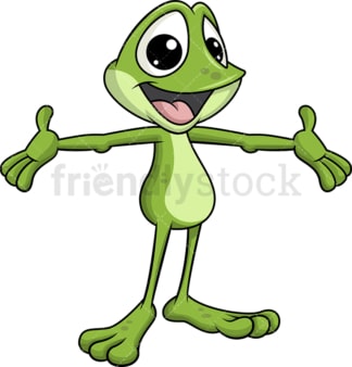 Excited frog mascot. Transparent PNG