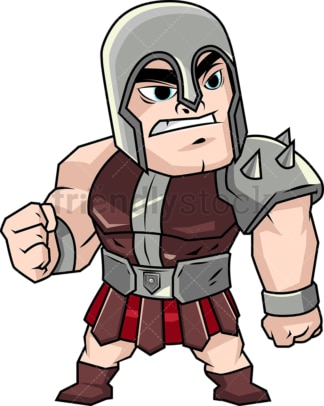 Angry gladiator in heavy armor. PNG - JPG and vector EPS (infinitely scalable). Image isolated on transparent background.