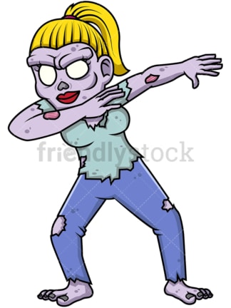 Female zombie doing the dab. PNG - JPG and vector EPS file formats (infinitely scalable).
