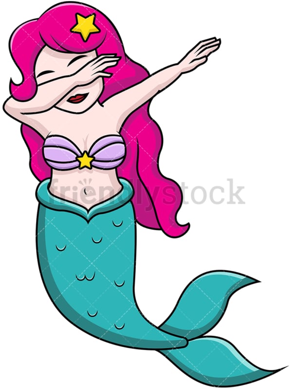 Mermaid doing the dab. PNG - JPG and vector EPS file formats (infinitely scalable).