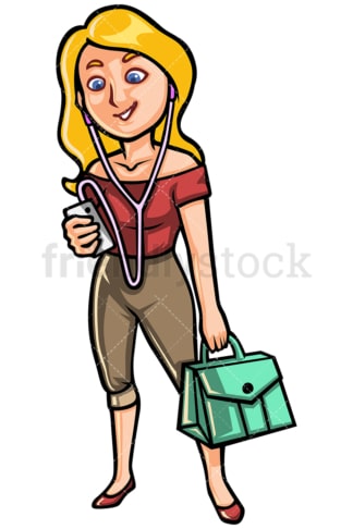 Woman Calling Someone On A Mobile Phone Vector Cartoon ...