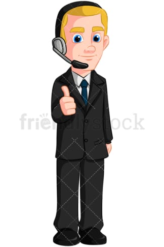 Business man wearing headset - Image isolated on transparent background. PNG