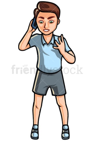 Man ringing someone on a mobile phone - Image isolated on white background. Transparent PNG and vector (infinitely scalable) EPS