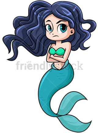 Angry mermaid. PNG - JPG and vector EPS file formats (infinitely scalable). Image isolated on transparent background.