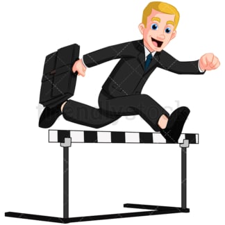 Business man overcoming obstacle - Image isolated on transparent background. PNG