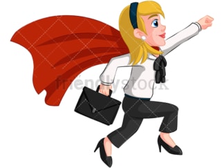 Business woman super heroine - Image isolated on transparent background. PNG