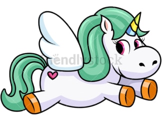 Winged unicorn with heart tattoo. PNG - JPG and vector EPS file formats (infinitely scalable). Image isolated on transparent background.