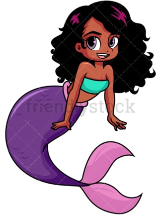 Black mermaid. PNG - JPG and vector EPS file formats (infinitely scalable). Image isolated on transparent background.