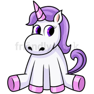 Purple unicorn sitting on the ground. PNG - JPG and vector EPS file formats (infinitely scalable). Image isolated on transparent background.