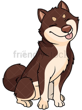 Akita dog sticking tongue out. PNG - JPG and vector EPS file formats (infinitely scalable). Image isolated on transparent background.