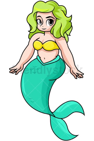 Chubby mermaid. PNG - JPG and vector EPS file formats (infinitely scalable). Image isolated on transparent background.