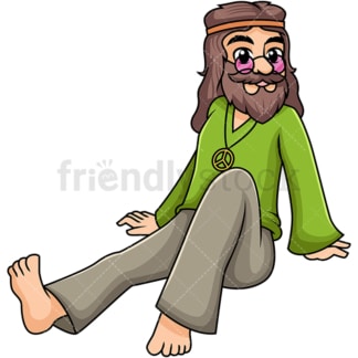 Hippie chilling out. PNG - JPG and vector EPS file formats (infinitely scalable). Image isolated on transparent background.