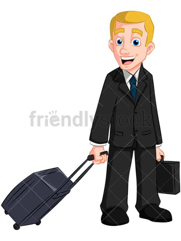 Business man with travel bag - Image isolated on transparent background. PNG