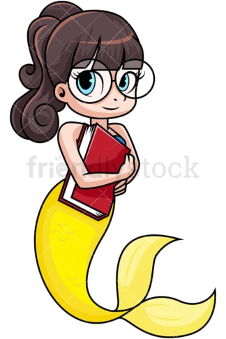 Geeky mermaid. PNG - JPG and vector EPS file formats (infinitely scalable). Image isolated on transparent background.