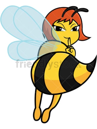 Bee showing off her stinger - Image isolated on white background. Transparent PNG and vector (infinitely scalable) EPS