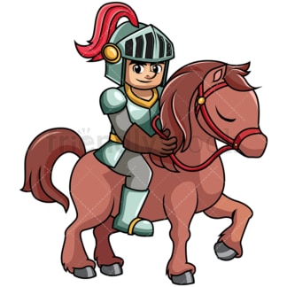 Iron knight petting horse. PNG - JPG and vector EPS file formats (infinitely scalable). Image isolated on transparent background.