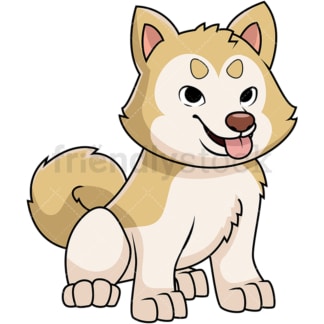 Akita puppy sticking tongue out. PNG - JPG and vector EPS file formats (infinitely scalable). Image isolated on transparent background.