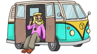Hippie van. PNG - JPG and vector EPS file formats (infinitely scalable). Image isolated on transparent background.