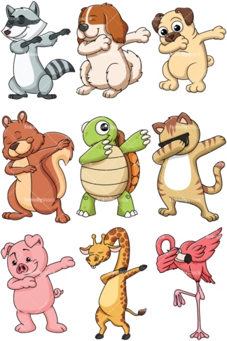 Dabbing animals no7. PNG - JPG and vector EPS file formats (infinitely scalable). Images isolated on transparent background.