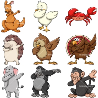 Dabbing animals no9. PNG - JPG and vector EPS file formats (infinitely scalable). Images isolated on transparent background.