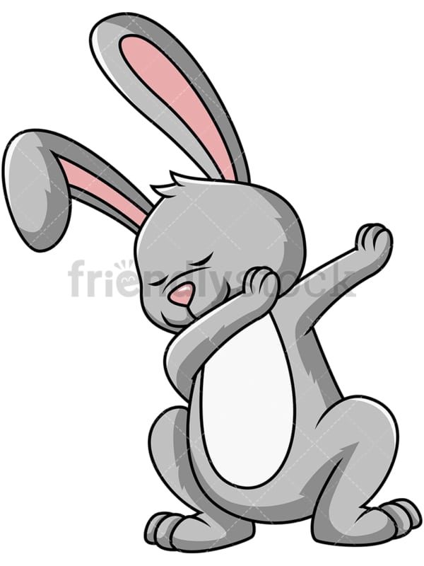 Dabbing bunny rabbit. PNG - JPG and vector EPS file formats (infinitely scalable). Image isolated on transparent background.