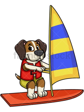 Beagle dog windsurfing. PNG - JPG and vector EPS file formats (infinitely scalable). Image isolated on transparent background.