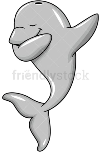 Dabbing dolphin. PNG - JPG and vector EPS file formats (infinitely scalable). Image isolated on transparent background.