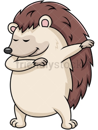 Dabbing hedgehog. PNG - JPG and vector EPS file formats (infinitely scalable). Image isolated on transparent background.
