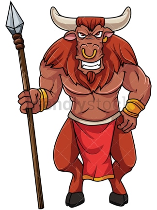 Muscular minotaur warrior. PNG - JPG and vector EPS file formats (infinitely scalable). Image isolated on transparent background.