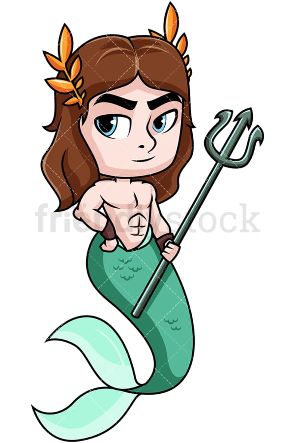 Poseidon (neptune) god of sea. PNG - JPG and vector EPS file formats (infinitely scalable). Image isolated on transparent background.