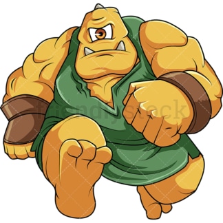 Muscular ogre running. PNG - JPG and vector EPS file formats (infinitely scalable). Image isolated on transparent background.