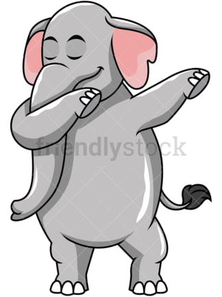 Dabbing elephant. PNG - JPG and vector EPS file formats (infinitely scalable). Image isolated on transparent background.