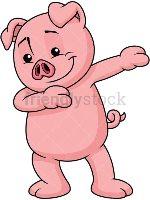 Dabbing pig. PNG - JPG and vector EPS file formats (infinitely scalable). Image isolated on transparent background.