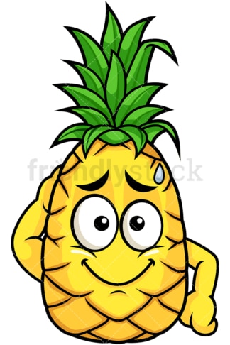 Pineapple feeling sorry. PNG - JPG and vector EPS file formats (infinitely scalable). Image isolated on transparent background.