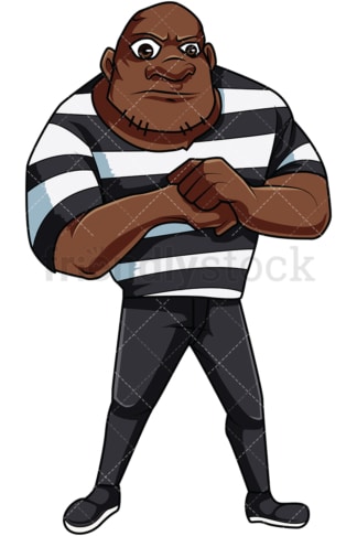 Black criminal. PNG - JPG and vector EPS file formats (infinitely scalable). Image isolated on transparent background.