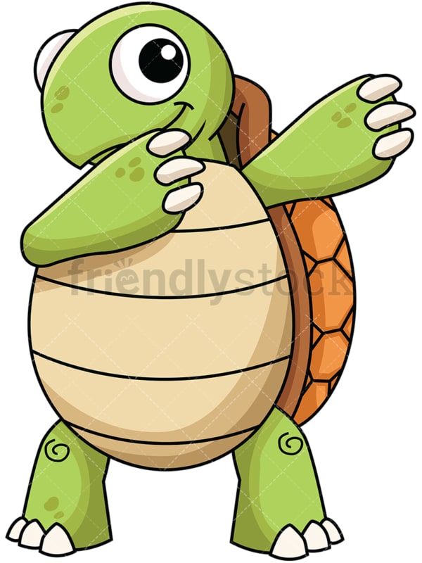 Dabbing turtle. PNG - JPG and vector EPS file formats (infinitely scalable). Image isolated on transparent background.