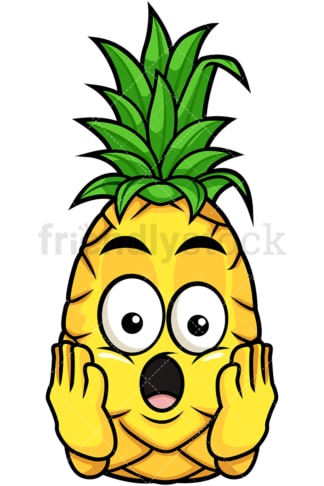Shocked pineapple. PNG - JPG and vector EPS file formats (infinitely scalable). Image isolated on transparent background.