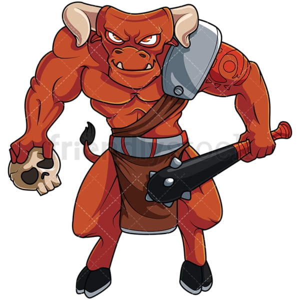 Brutal minotaur warrior. PNG - JPG and vector EPS file formats (infinitely scalable). Image isolated on transparent background.