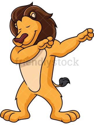 Dabbing lion. PNG - JPG and vector EPS file formats (infinitely scalable). Image isolated on transparent background.