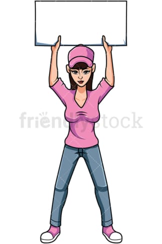 Young activist during rally. PNG - JPG and vector EPS file formats (infinitely scalable). Image isolated on transparent background.