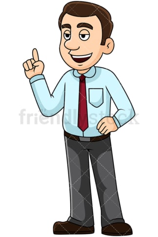 Young man making point. PNG - JPG and vector EPS file formats (infinitely scalable). Image isolated on transparent background.