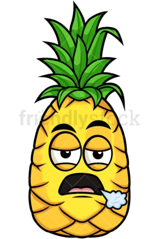 Bored pineapple. PNG - JPG and vector EPS file formats (infinitely scalable). Image isolated on transparent background.