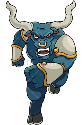 Fierce minotaur running. PNG - JPG and vector EPS file formats (infinitely scalable). Image isolated on transparent background.