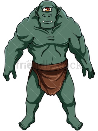 Green skin ogre. PNG - JPG and vector EPS file formats (infinitely scalable). Image isolated on transparent background.
