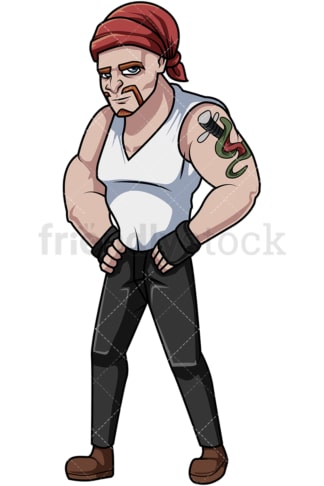 Man with tattoo on his arm. PNG - JPG and vector EPS file formats (infinitely scalable). Image isolated on transparent background.