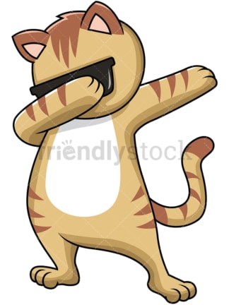 Dabbing cat with sunglasses. PNG - JPG and vector EPS file formats (infinitely scalable). Image isolated on transparent background.