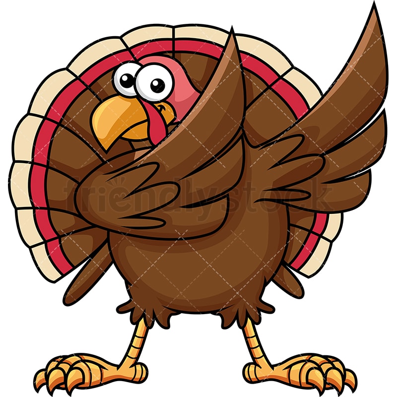 Download Dabbing Turkey Cartoon Vector Clipart - FriendlyStock