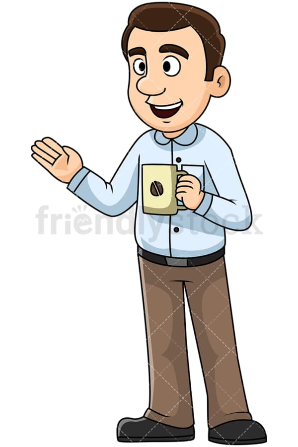 Man talking over coffee. PNG - JPG and vector EPS file formats (infinitely scalable). Image isolated on transparent background.